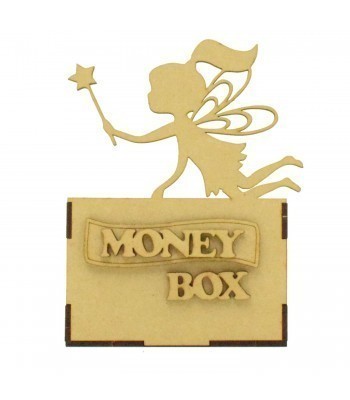 Laser Cut Small Money Box - Fairy Design